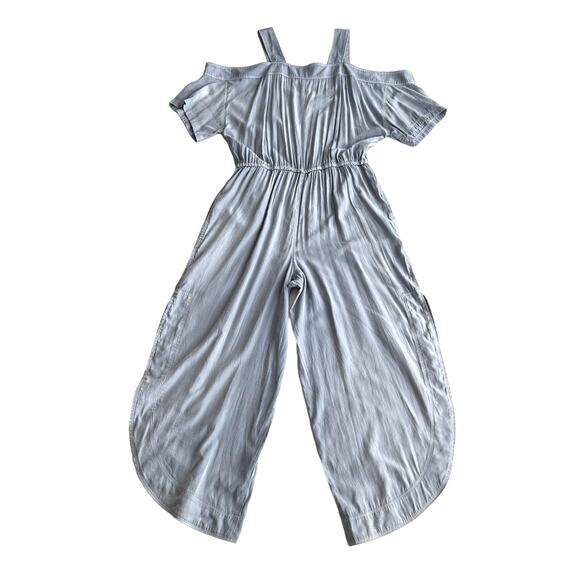 Anthropologie Saturday Sunday Kathrynne Cold Shoulder Gray Blue Jumpsuit XS - Picture 4 of 12